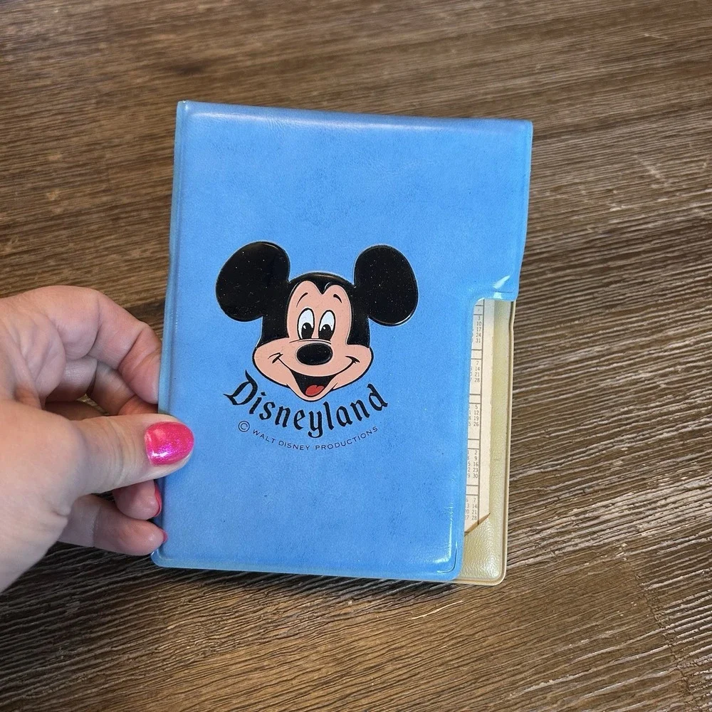 vintage Disneyland desk memo pad holder Calendar 1974‎ Mickey Mouse Walt Disney